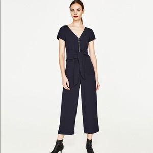 Zara cropped jumpsuit with zip